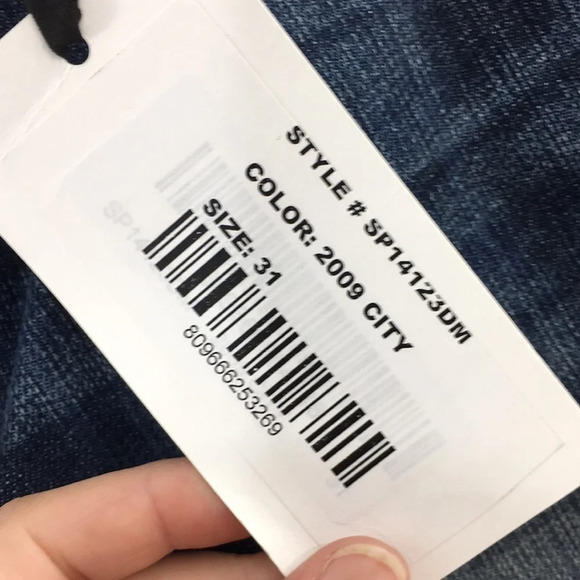 S&P Standards and Practices Cropped Jeans Acid Wash Denim Mid Rise Tie Dye - Picture 7 of 13